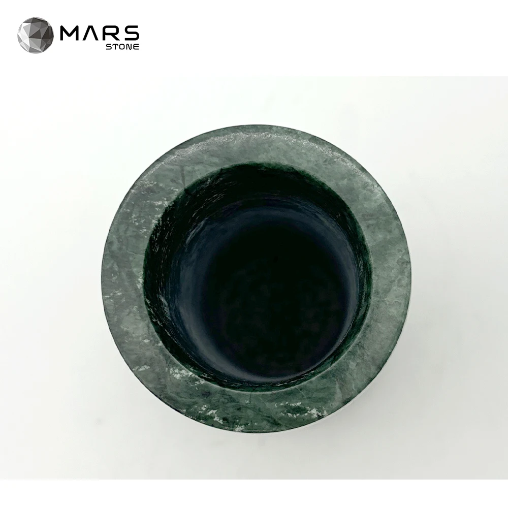 Modern Indian Green Marble Vase Natural Stone Flower Vases Green Vase For Tabletop Home Decor