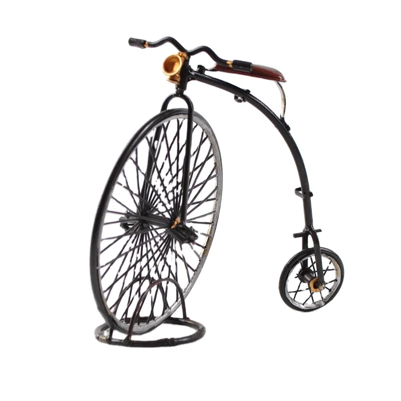 Handmade metal vintage high wheeled bicycle, two wheeler bike model