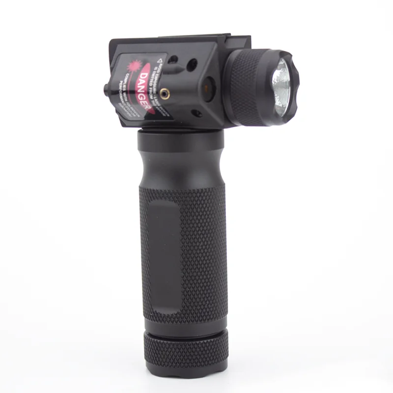 Tactical Firearm Grip Vertical Red Laser Sight LED Flashlight Combo with Grip and 20mm Rail Mount