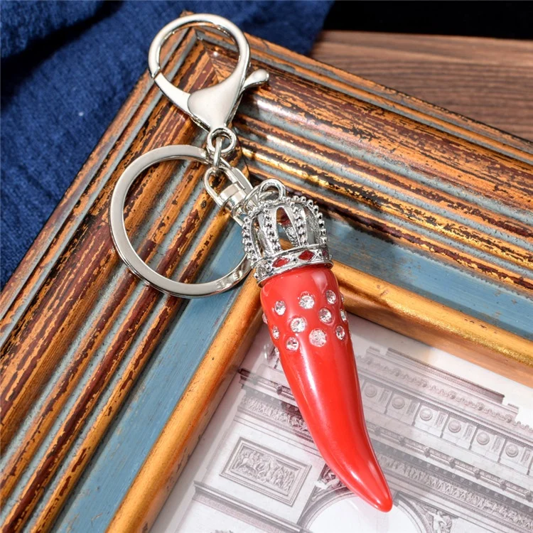 Professional Made Special Italy Souvenirs Zinc Alloy Material Keychain Chili Red Hot Pepper Key Chain