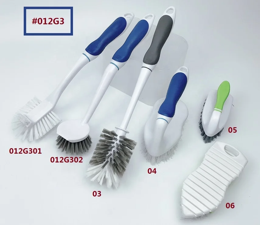 EcoClean Factory BSCI Customized logo Comfort Grip scrub brush,  tile grout  brush,  floor and corner Scrubber Brush