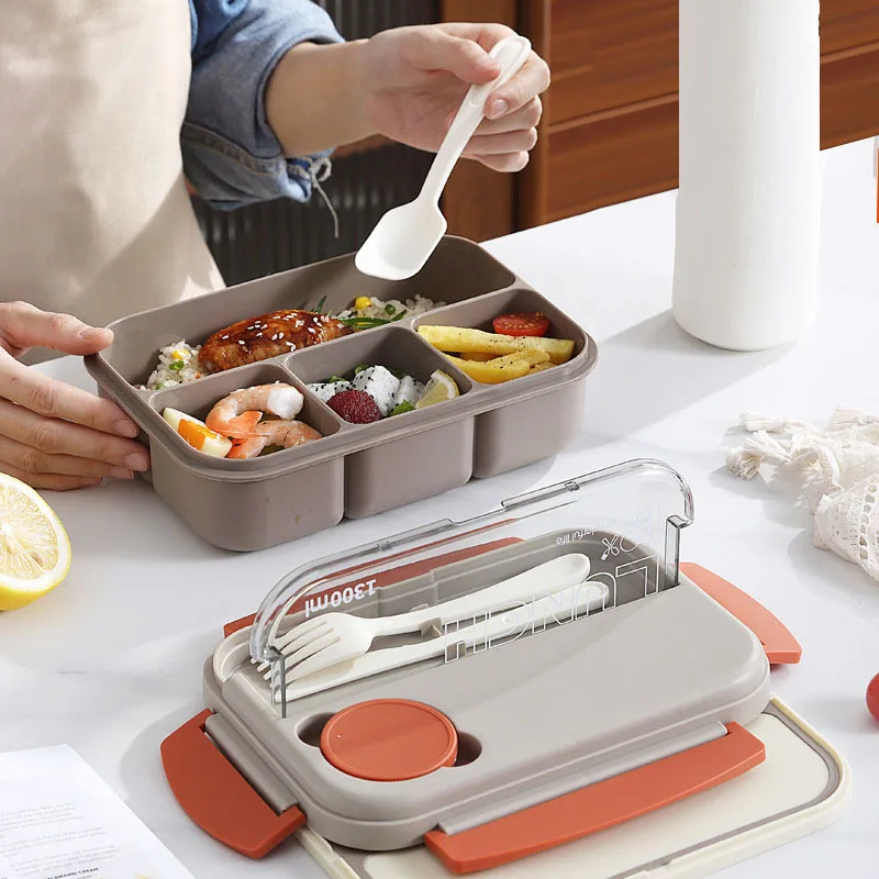 Bento Lunch Box LeakProof Lunch Box Containers For Adult Kids With Leakproof Divider Utensil Set LunchBox Multiple Compartments