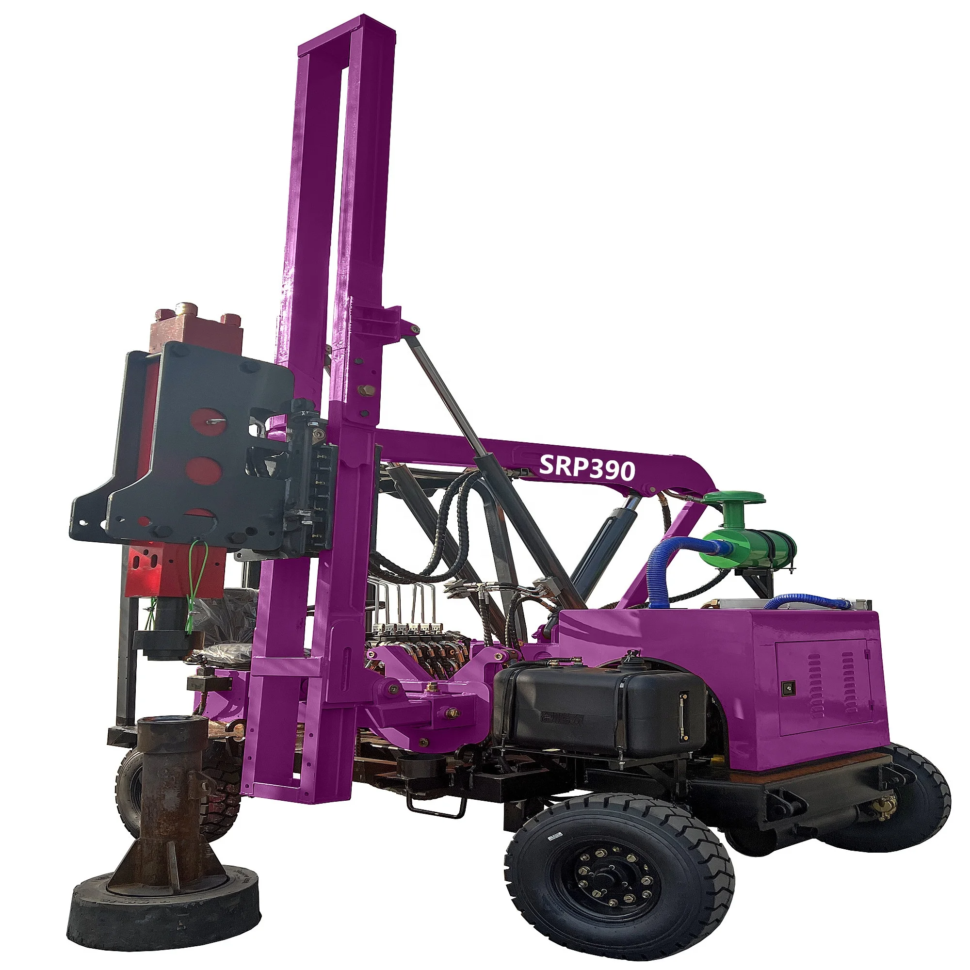 Hydraulic Pile Driver Guardrail Post Vibration Piling Machine Portable Small Pile Driver