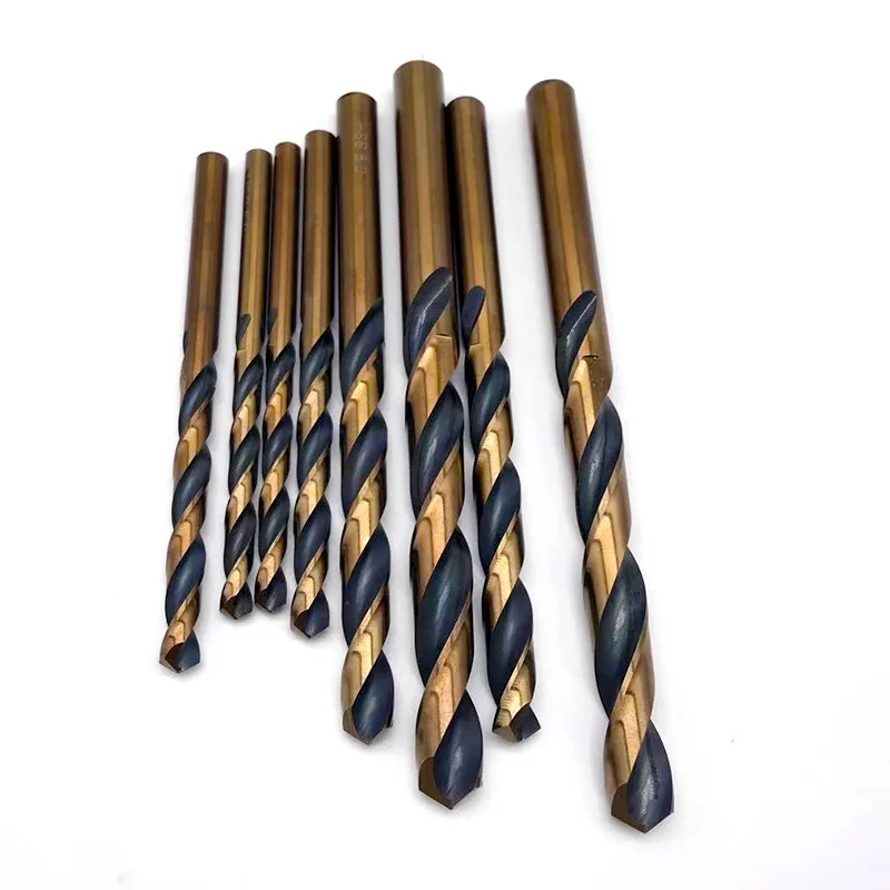 DIN338 M2 Straight shank cobalt titanium hss twist drill bits for metal stainless steel iron