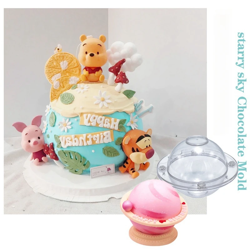 M576 cake decorating tools Polycarbonate Chocolate Moulds Semi Sphere 3D Ball  Shape Chocolate Bar Mold Plastic Tray