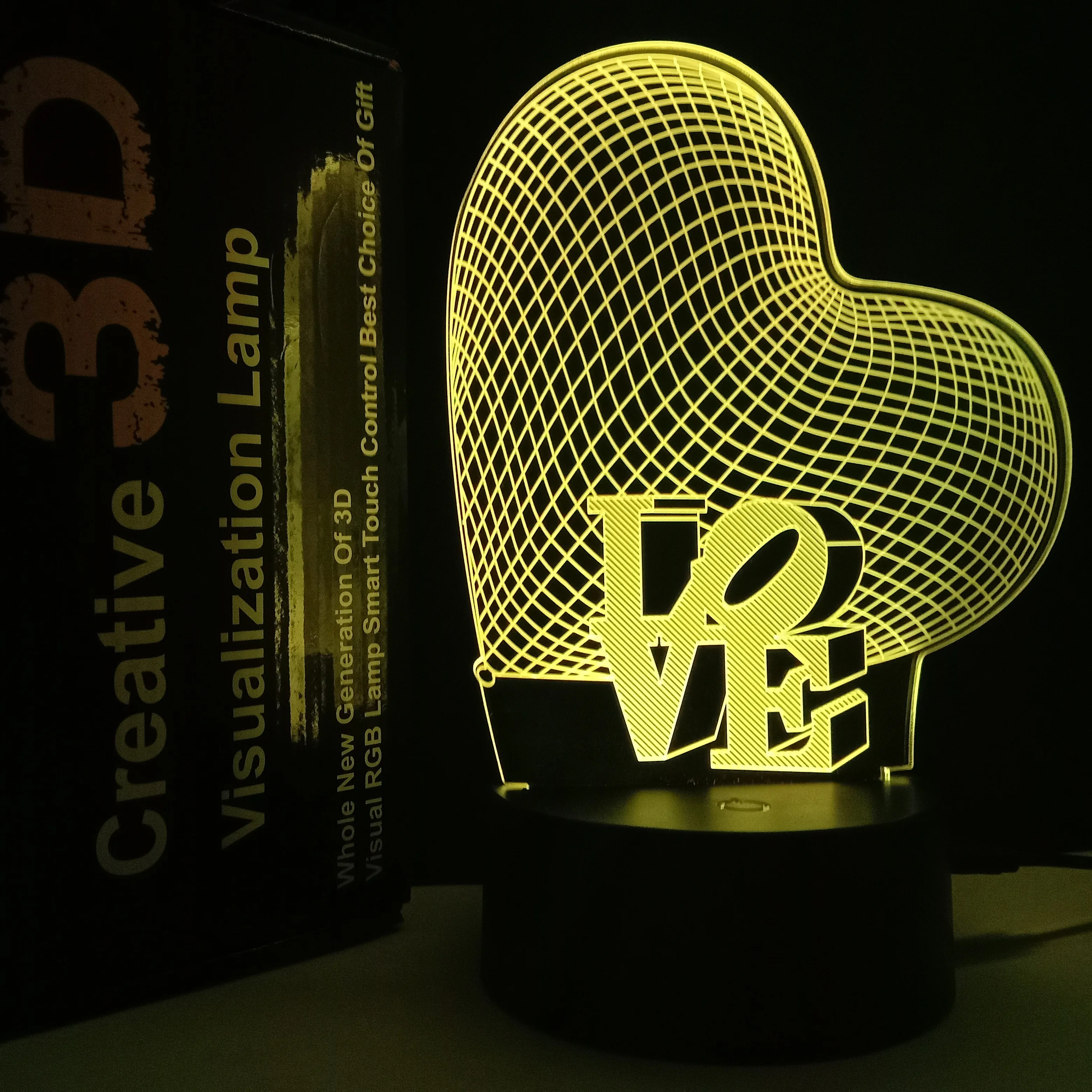 Wedding Decor 3D Night Light LED Heart Shaped 7 Colors Night Light Touch Remote Room Decor Bedside Lamp Gift for Wedding