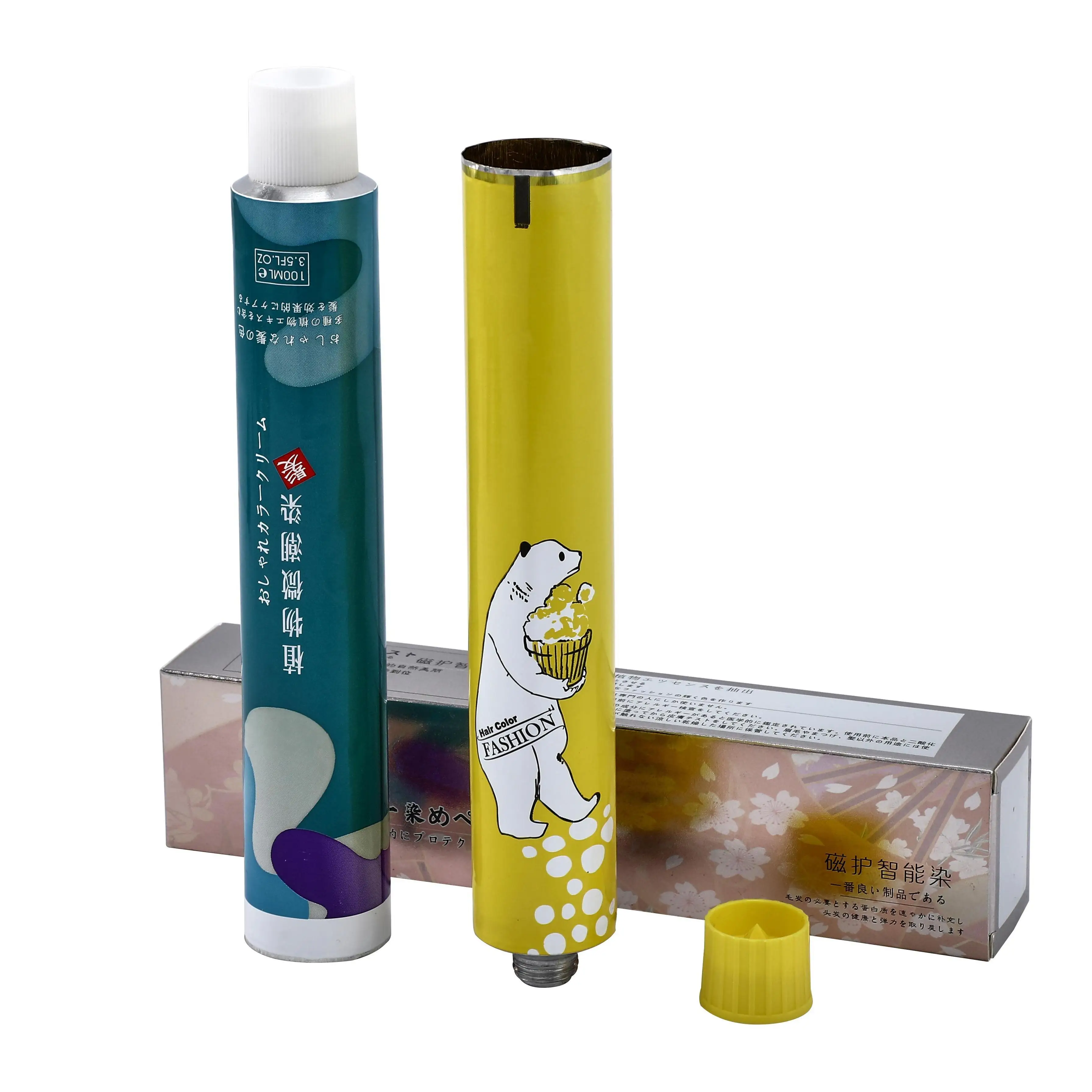 Custom Printing Collapsible Recyclable Metal Cosmetic Hand Cream 100ML Toothpaste Aluminium Tube 50ML Empty Packaging
