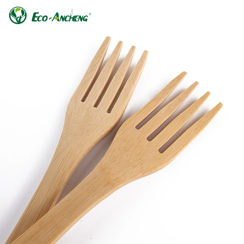 Оптовая продажа Экологически чистая фабрика Экологичная многоразовая бамбуковая деревянная дорожная посуда набор столовых приборов