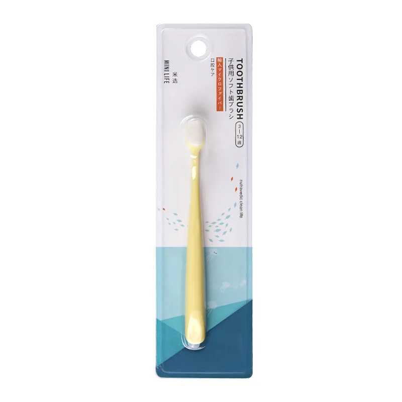 Wholesale Portable travel small brush head 4-12 year old Kids 0.08mm PBT 1Wholesale children 10000 bristles toothbrush
