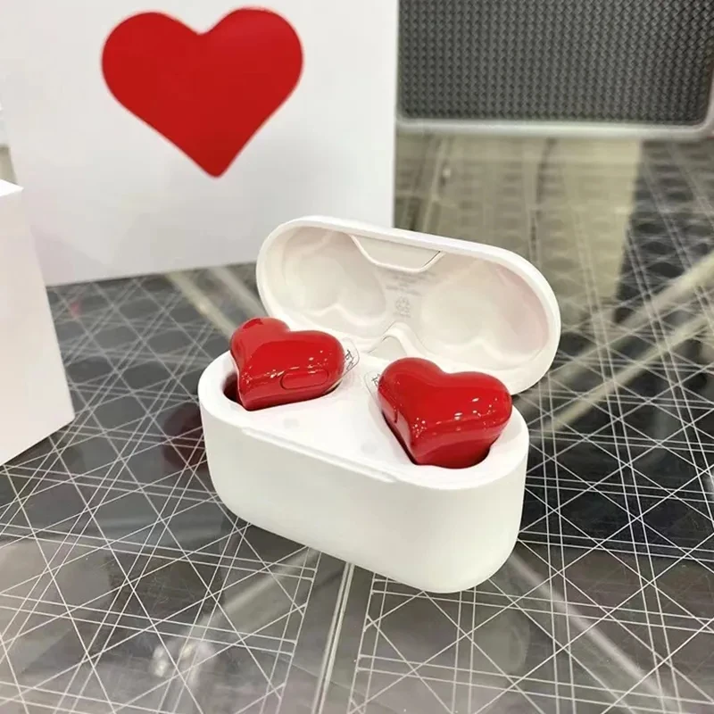 Heart tws earphones BT noise canceiling heart-shaped soft silicone small touch control ultra clear HIFI stereo sound earbuds