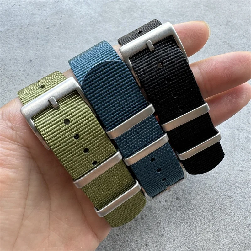 Customized tradition fabric watchband 18mm 20mm 22mm Black Khaki Sports nylon watch strap