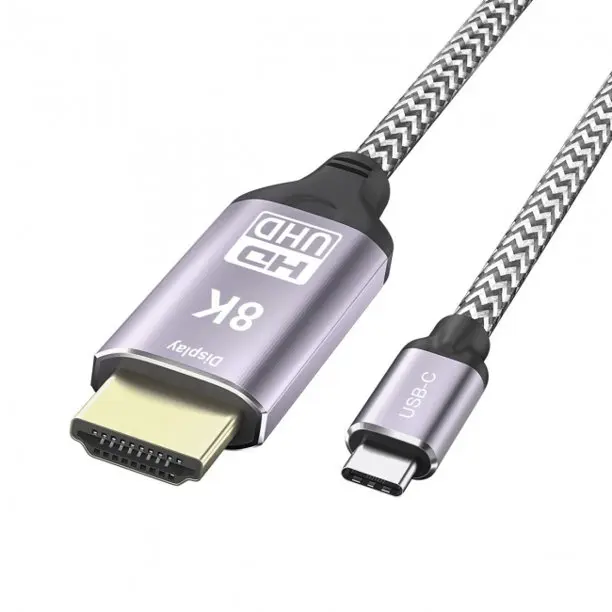 USB C to HDMI 8K 60Hz 4K 120Hz Cable USB Type C to HDMI Adapter USB-C HDMI Converter for Macbook Samsung