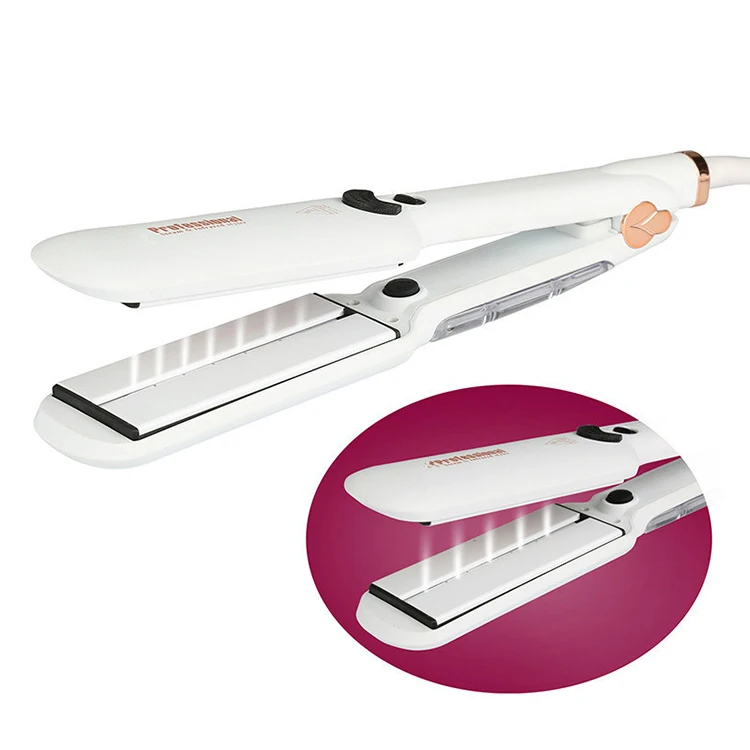 Professional Steam Hair Straightener Ceramic Vapor Infrared Heating Flat Iron Salon 2 inch big size straighter Iron