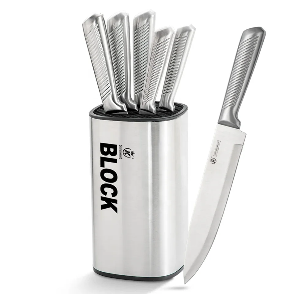 china goods wholesale kitchen king Stainless Steel color knife 6 set with S/S hollow handle