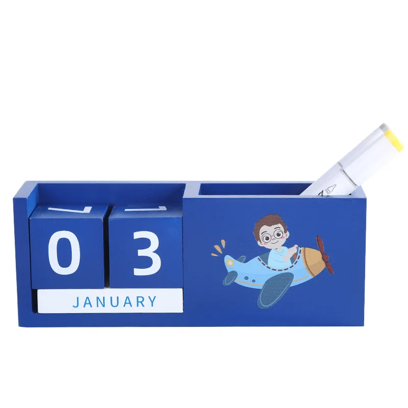 Factory Direct Supply Custom Creative Cartoon Desk Calendar With Wooden