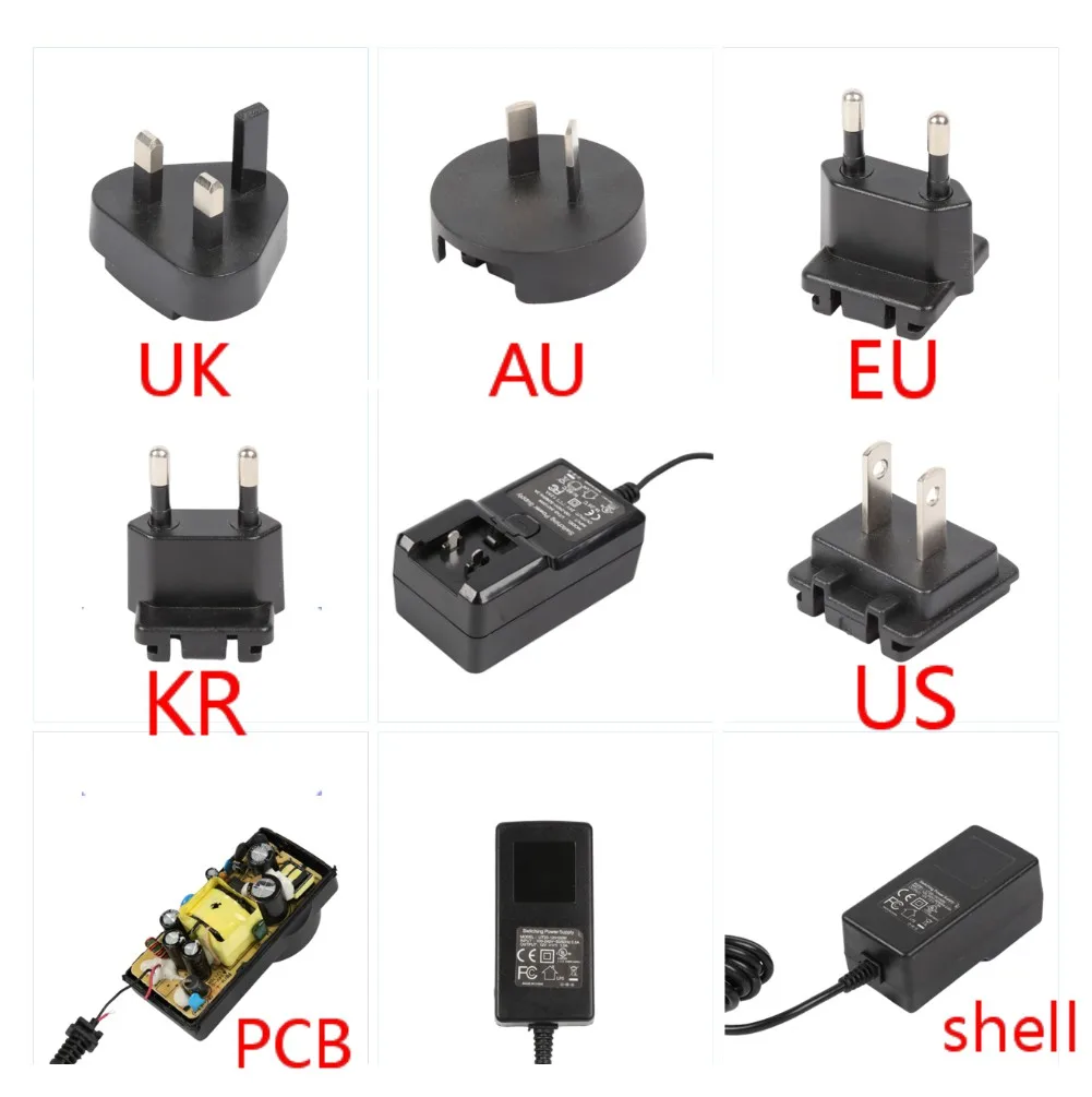 
12v 1.5a Universal 18W interchangeable power supply 3a detachable AC switching power adapter 