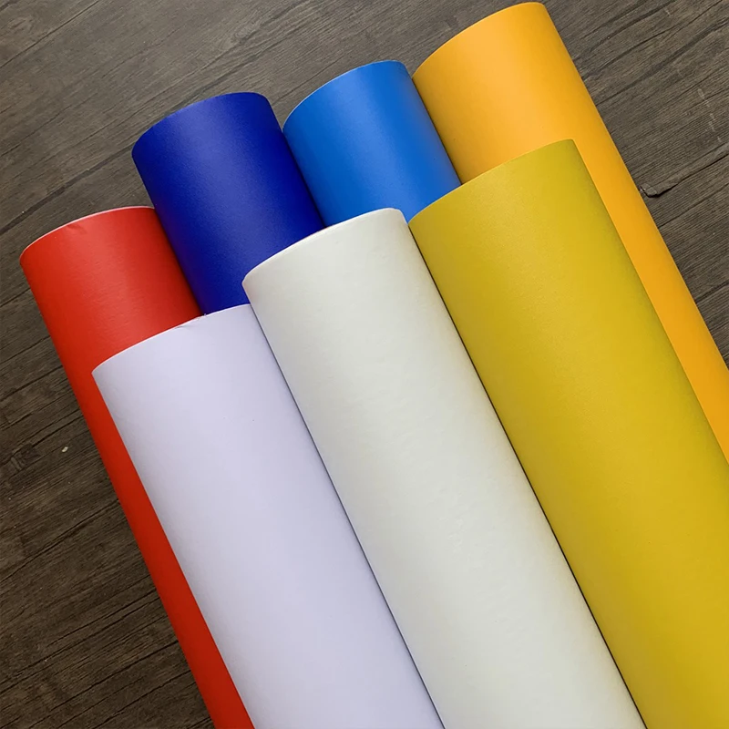 Pvc Decorative Foil Wood Grain And Solid Color Laminating Veneer Vacuum Press Film
