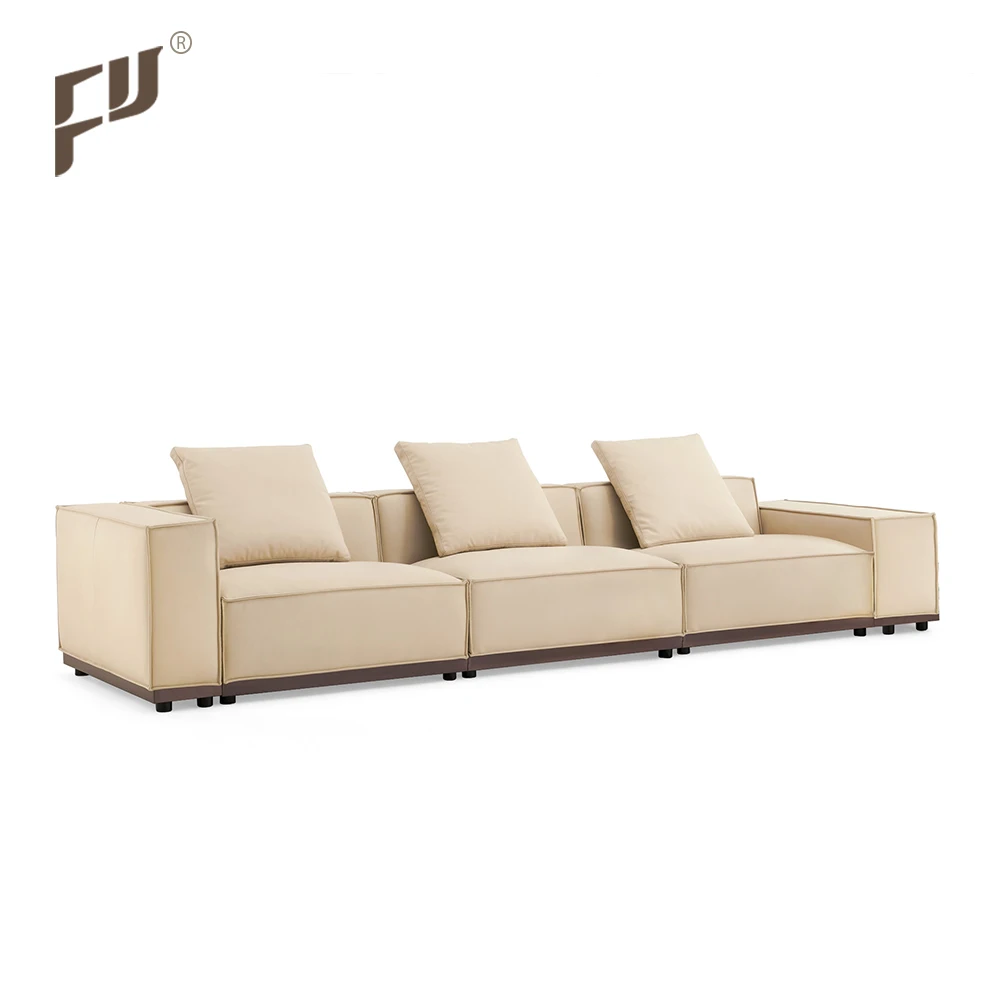 Furicco New Product High Quality Living Room Detachable Traditional Nordic Simple White Fabric Sofa Set Furniture