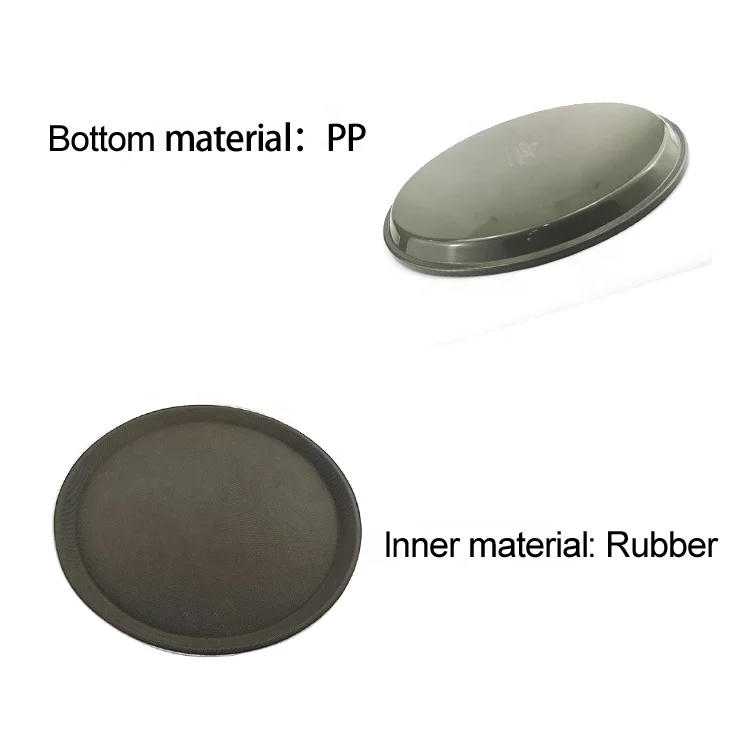 18*26inch nonslip rectangle  plastic tray large recycled plastic plates rubber serving tray for bar or restaurant&hotel supplies