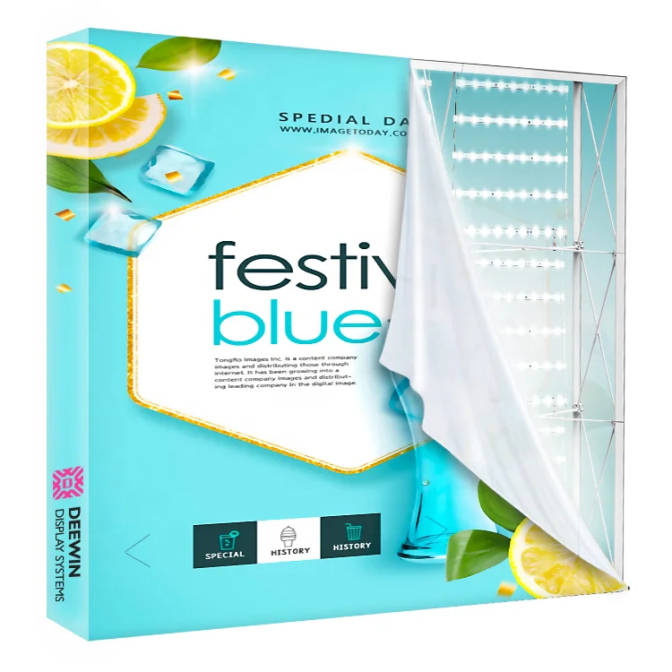 Exhibition SEG pop up display stand tradeshow backlit lightbox backdrop
