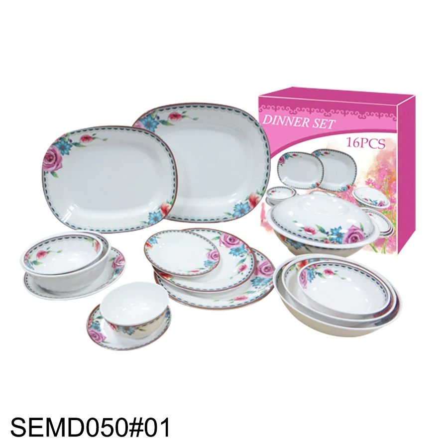 SEBEST Eco-Friendly 16pcs CE Japanese style elegant melamine tableware custom melamine dinnerware sets