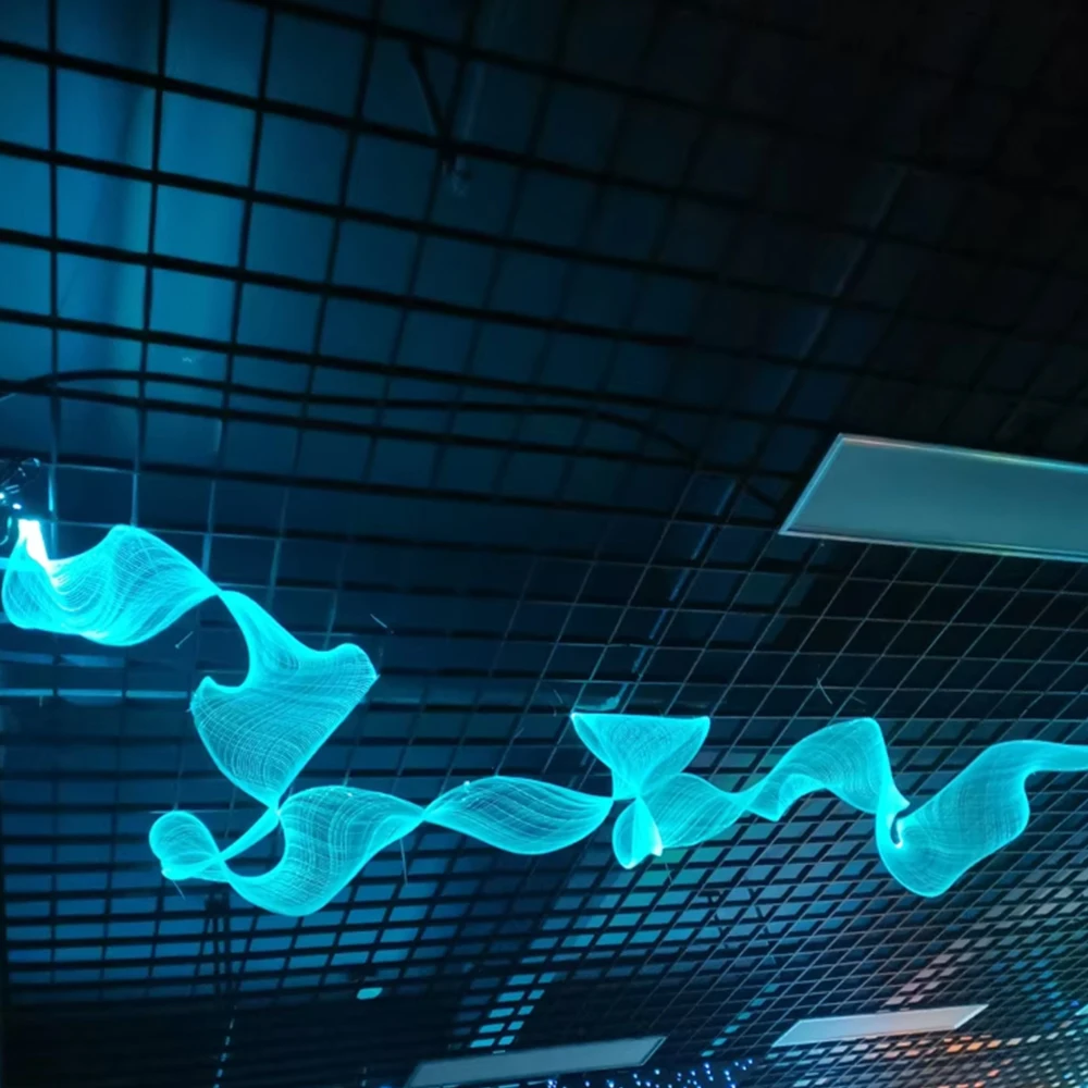 Optical Fiber Mesh RGB Light Customizable Length Waterproof LED Fiber Optic Mesh Light for Ceiling Tree Decor