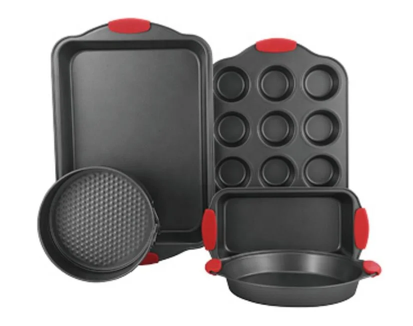 
K-555 5PC Carbon Steel Baking Set WITH SILICONE GRIPS 