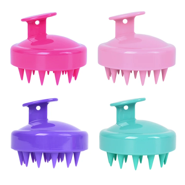Colorful Silicone Hand held Scalp Massage Brush Hair Scalp Massager Shampoo Brush Head Scrubber Dandruff Brush