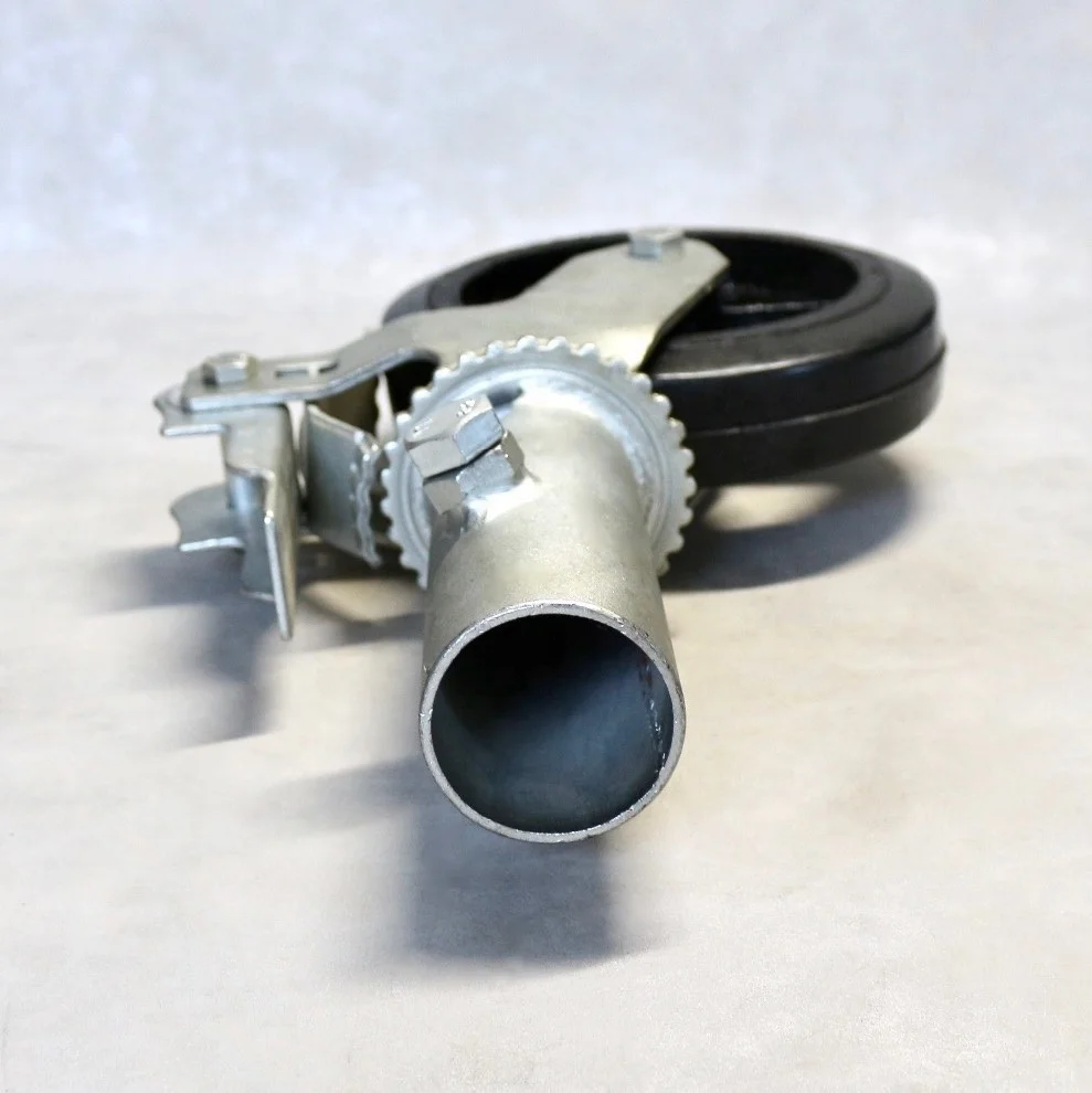 SS 8 inch Heavy Duty Wheel Mobile Scaffold Caster Rubber Accessory with Brake
