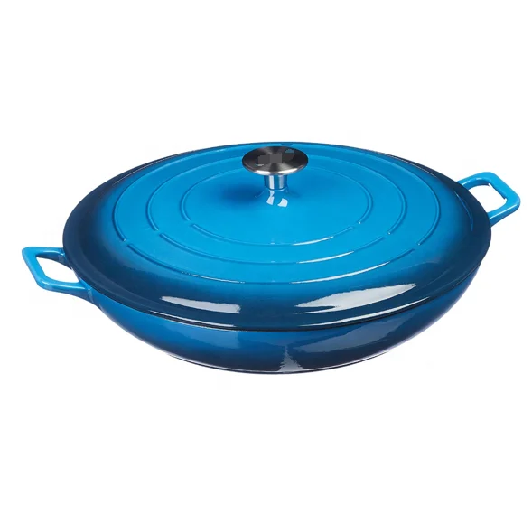 Wholesale Blue Enameled Cast Iron Covered Casserole Skillet cast iron enamel cookware pot