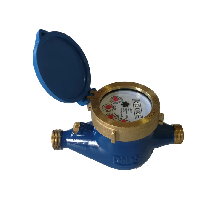 DN15 multi-jet dry dial water meter brass body