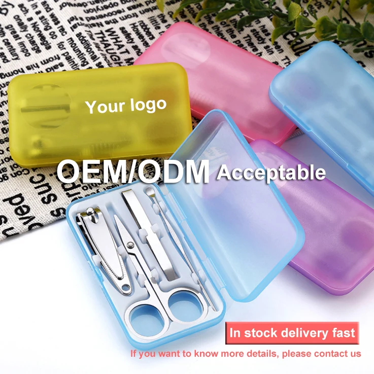 Wholesale factory price disposable 4 in 1 cheap colored mini Travel manicure kit toe nail clipper set