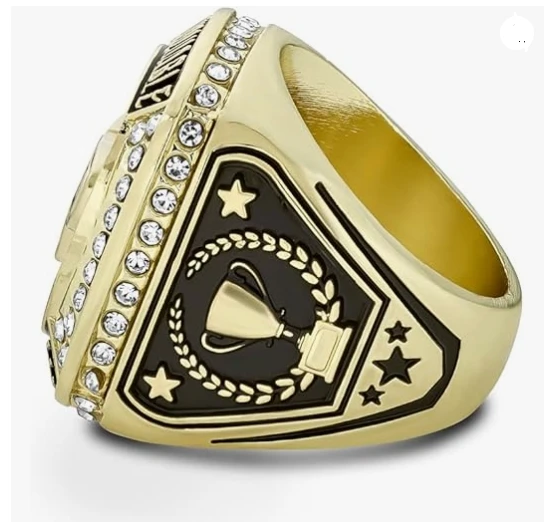 Custom Gold Basketball Champion Rings Trophy Award Gift Championship Ring For Winner Tournament