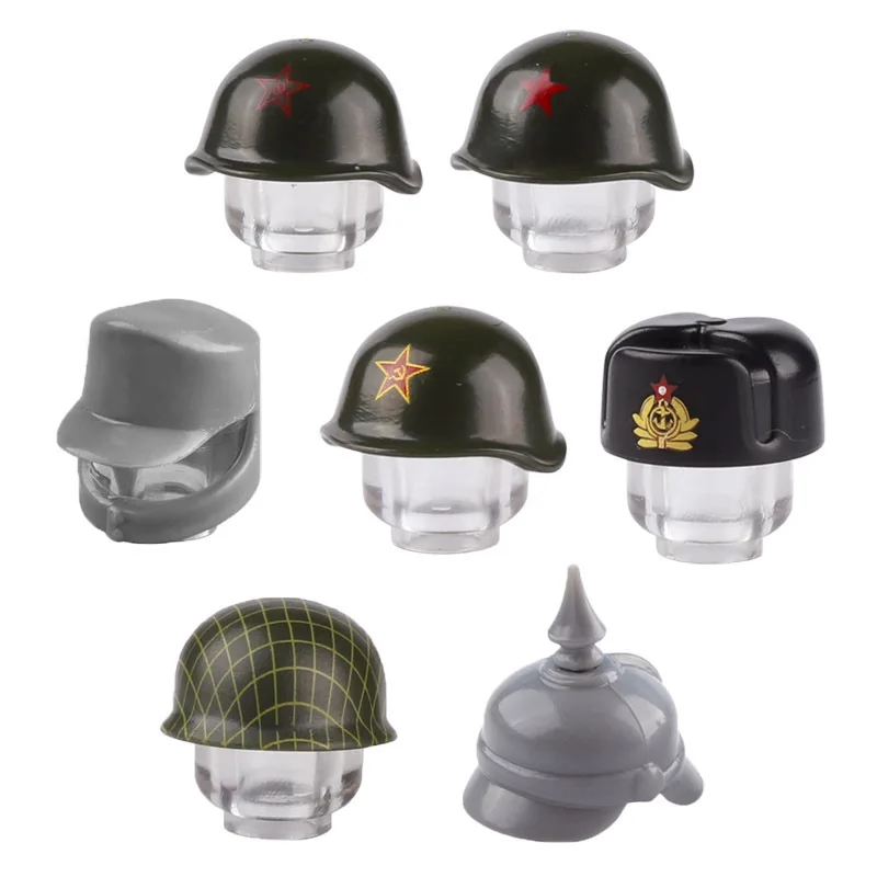 500-166 Military+helmets hats+soldiers officers+figurines+MOC building blocks+DIY models+ornaments legoods 3001+3002+3003+3004