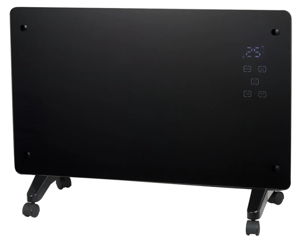 Amazon Hot Sale switch Wall mounted 1500W Tempered glass rechargeable electric heater heater electric electric fireplace heater