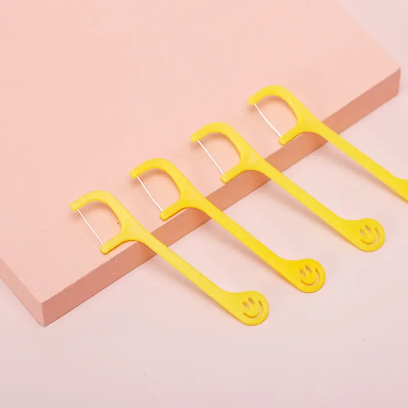 Custom Colorful Portable Dental Floss Pick Dispenser with Plastic Box