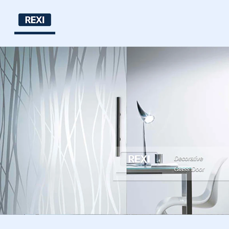 8mm 10mm 12mm Ceramic Fritted acid etched Tempered Toughened Decorative Glass Door