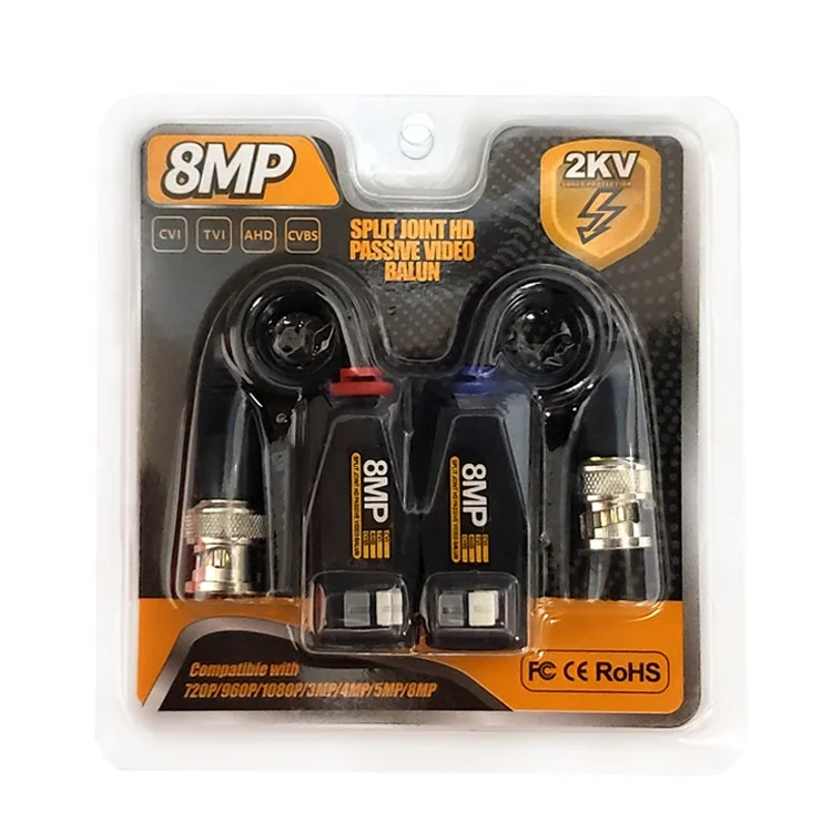  best seling cctv accessories AHD CVI TVI 1080p 5mp 8MP 4K video balun