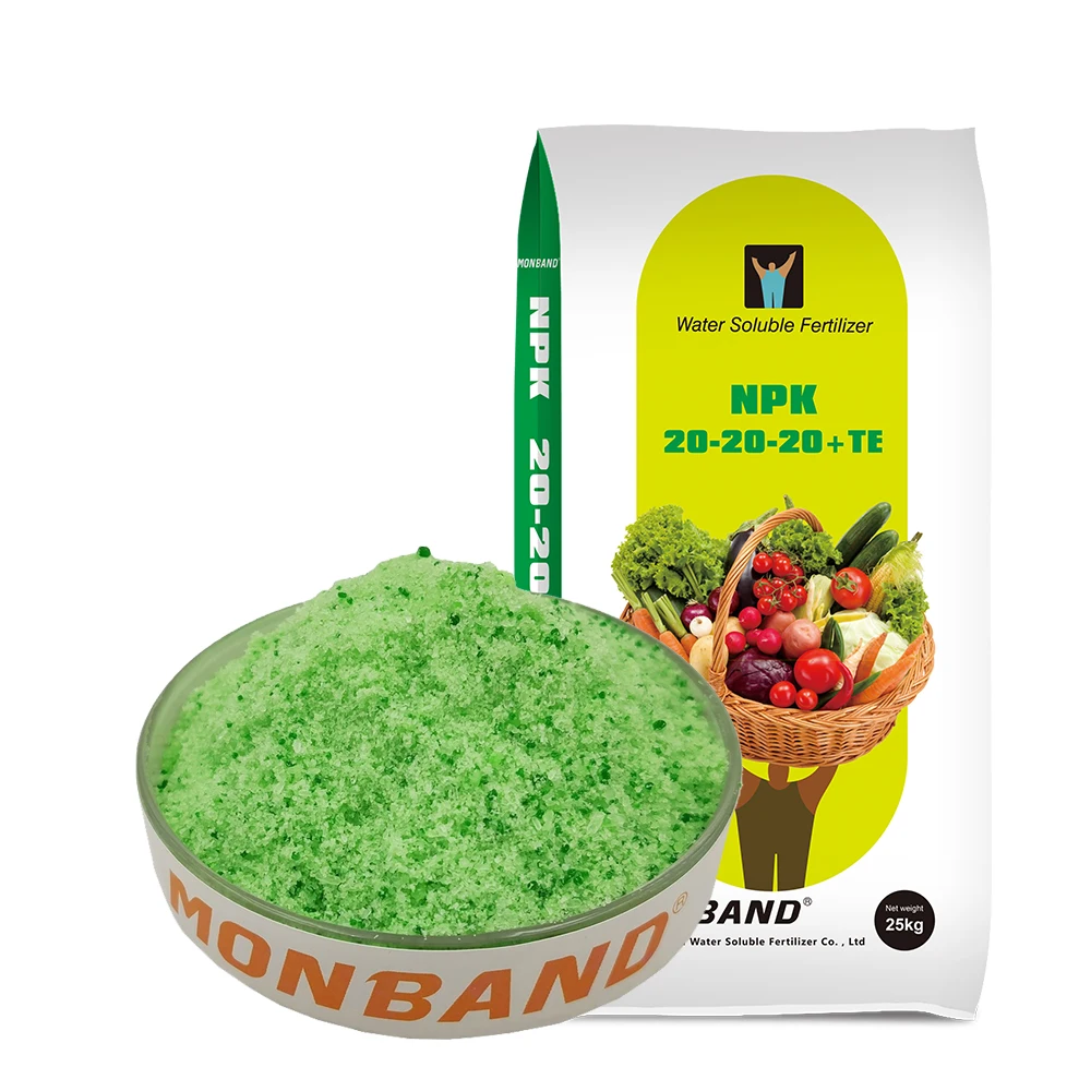 Удобрение для воды NPK 20-20-20 + TE, азотное удобрение, Кристальный порошок, разные цветовые балансирующие удобрения, под заказ, OEM ODM, сельское хозяйство