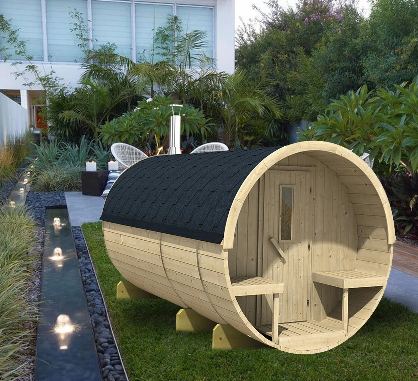 6 Person Sauna Hemlock Barrel Sauna Outdoors Sauna For Sale
