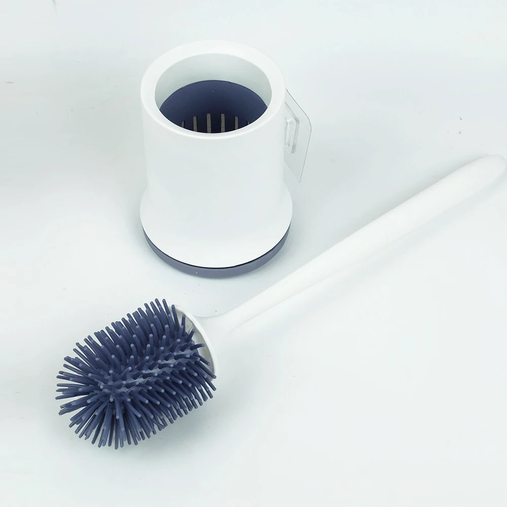 TPR soft plastic bathroom toilet clean brush and holder