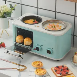 Mini Table Household Breakfast Machine 4 In 1 Toaster Oven Boiling Pot Frying Pan Breakfast Makers Machine