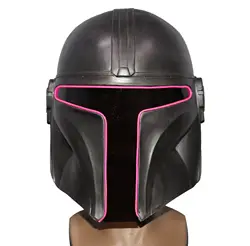LED mandalorian helmet halloween mask dress up star 9 skywalker rise darth vader white war soldier glow party masks helmet