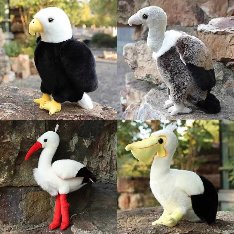 flamingo vulture eagle pelican plush toy cute bird fabric doll park scenic ornaments birthday gift Simulation bird doll