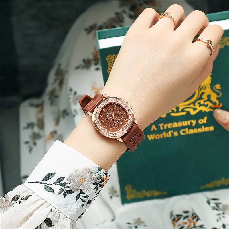 1187  Fashion Ladies Leather Watches popular europe Women Silicone Square Quartz Watch Thin Casual Watch Relogio Feminino