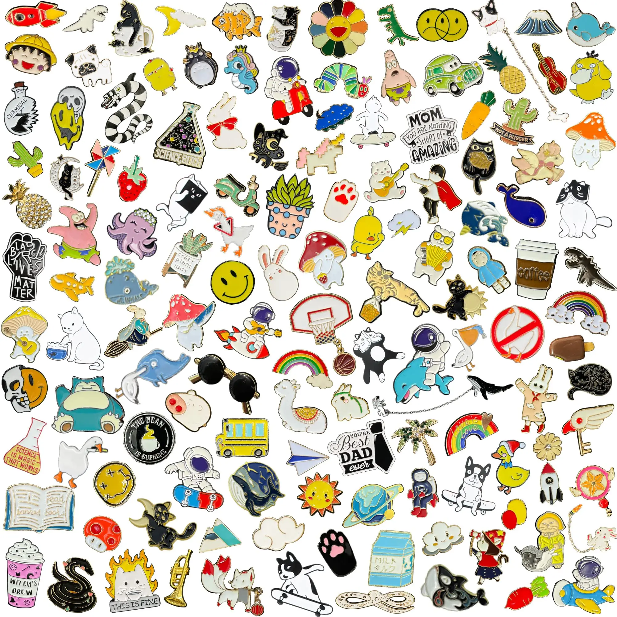 Custom black metal with rubber clutches flower soft enamel pin