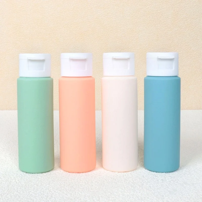 Luxury flat shoulder white flip top laundry detergent trial bottling butterfly cover emulsion travel packaging empty bottle