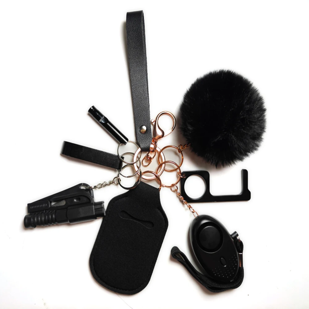 Factory price women self defense key chains supplies 8pcs Green self defense keychain set