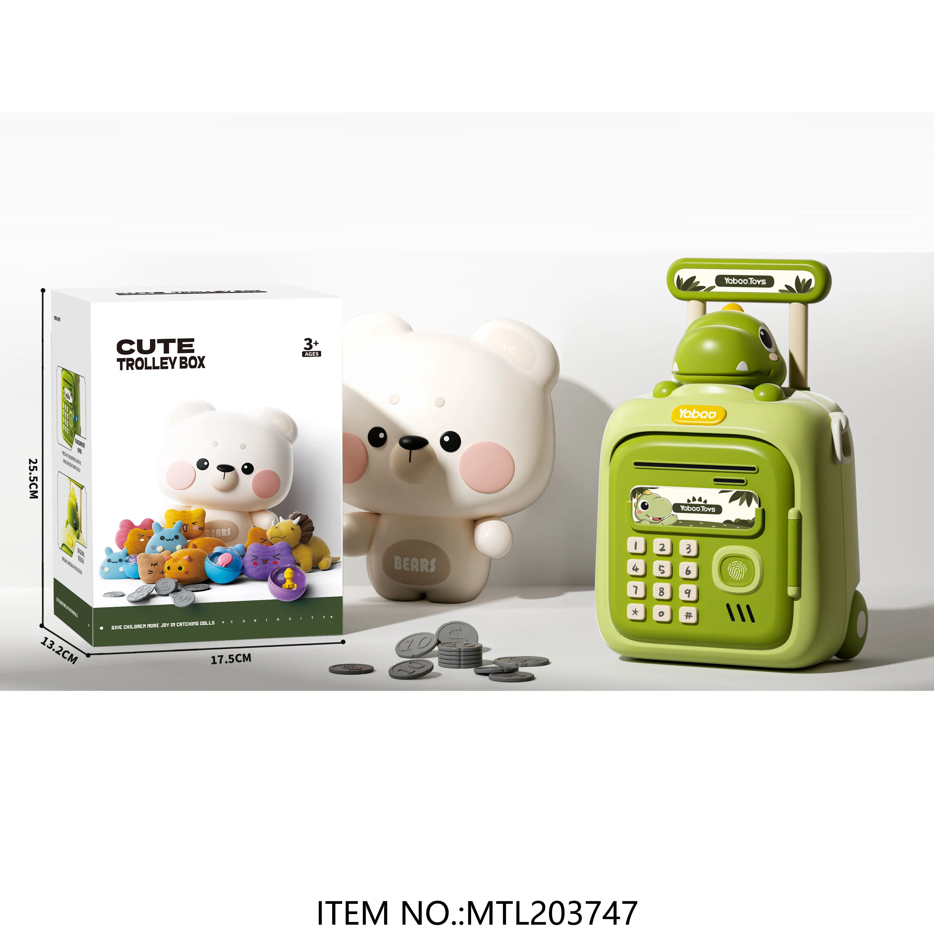 Unique Design Cartoon Bunny Electric Money Saving Piggy Banks Kids ATM Saving Bank Cash Money Box Toy for Girls