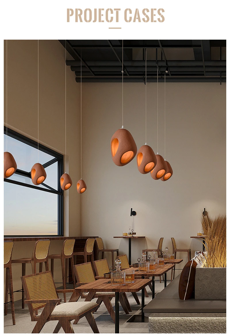 Japanese style alabaster plaster chandelier kitchen lighting chandelier marble pendant hanging light resin oval